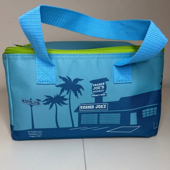 Trader Joe’s Mini Reusable Insulated Cooler Bag Shopping Tote Summer — Sea Blue! - Picture 1 of 16